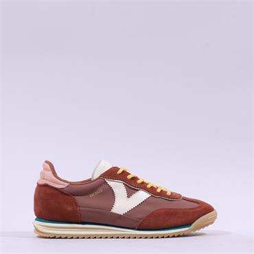 Victoria Saturno Retro Laced Trainer - Tan Combi
